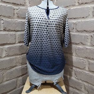 Women's Large Navy Motif Blouse